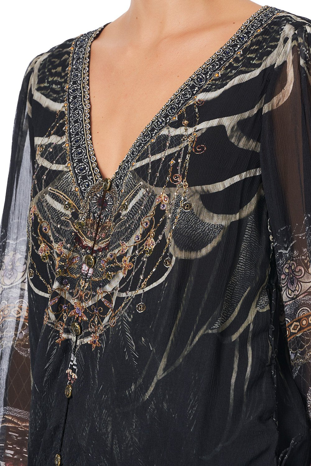 LACE UP SIDE BLOUSE UNDER A FULL MOON