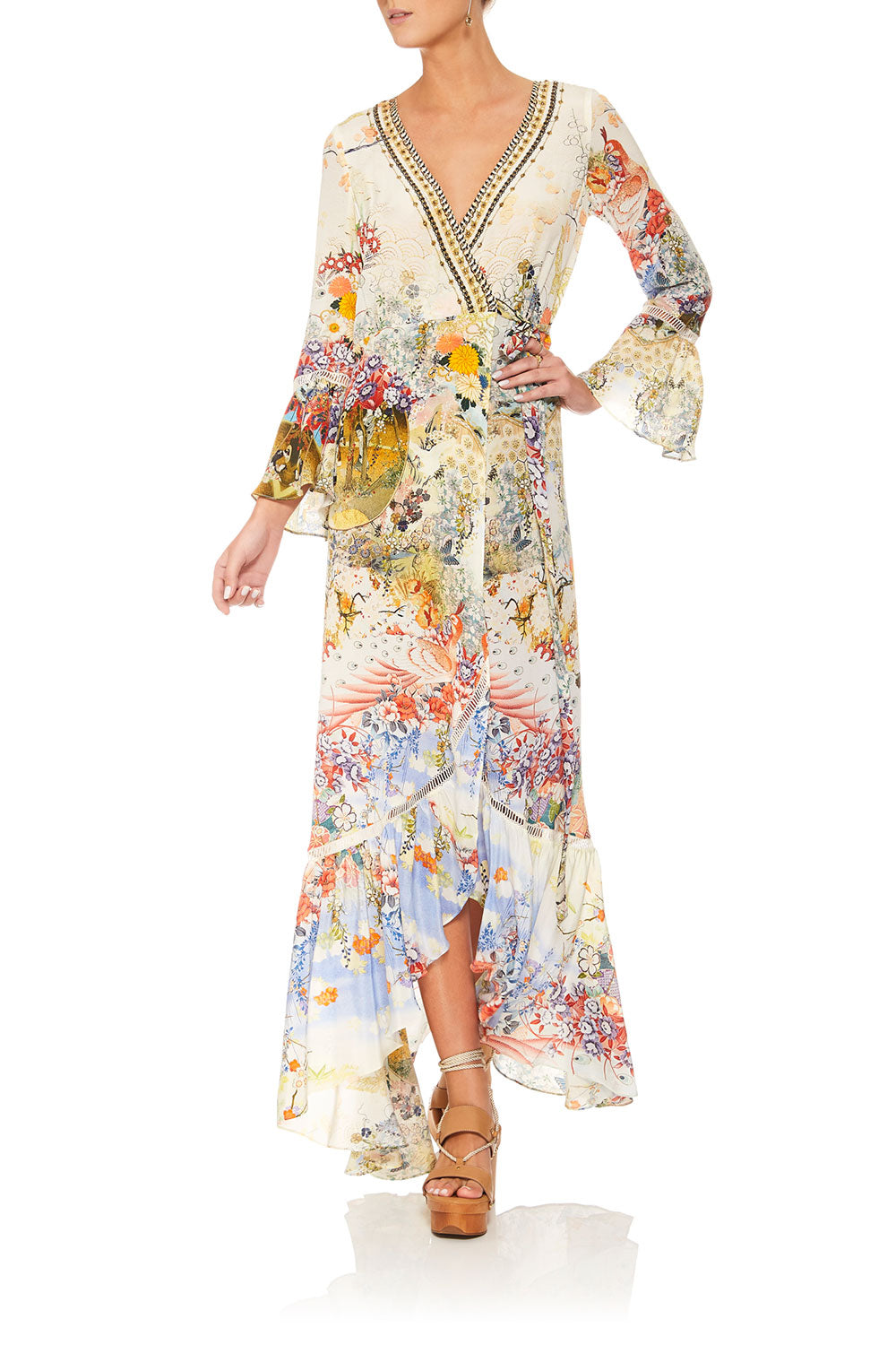 LADY LABYRINTH LONG SLEEVE WRAP DRESS