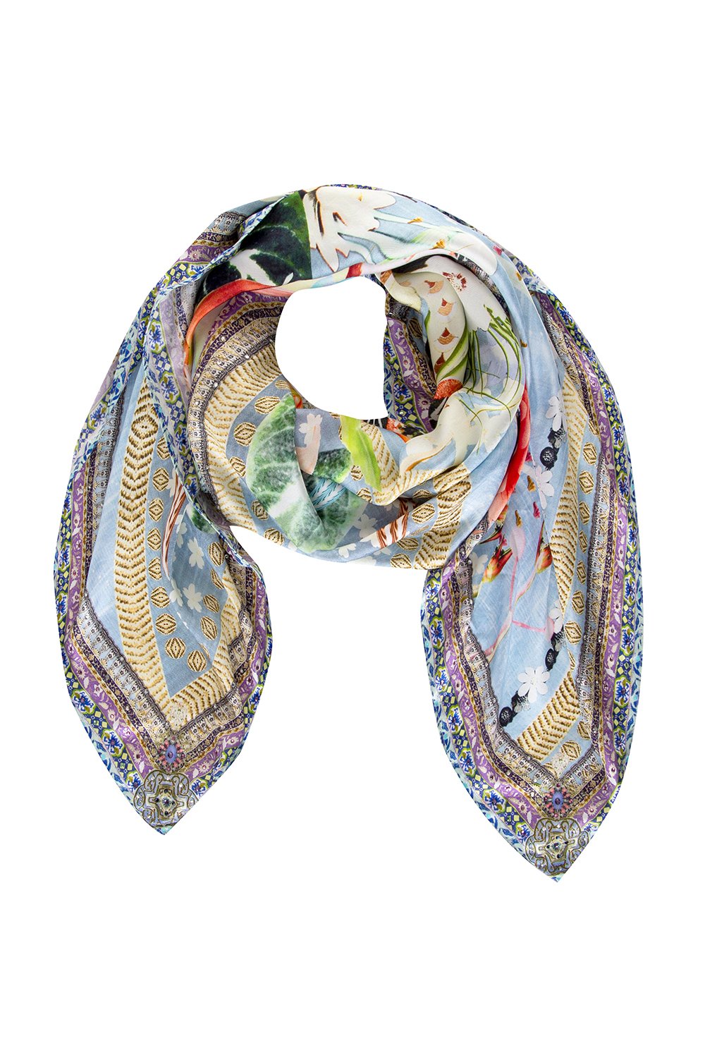 CAMILLA THE STILL ABYSS LARGE SQUARE SCARF