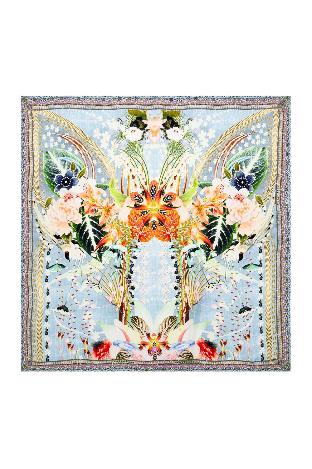 CAMILLA THE STILL ABYSS LARGE SQUARE SCARF