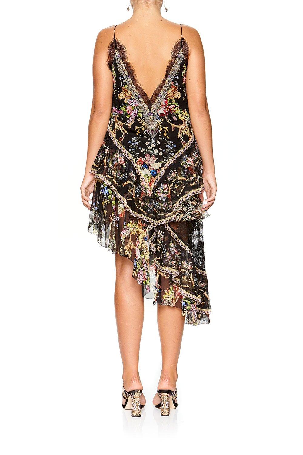 CAMILLA LAYERED ASYMMETRICAL DRESS FRIEND IN FLORA
