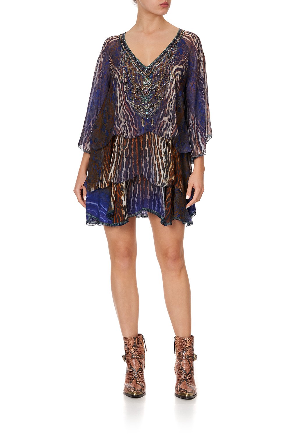 LAYERED FRILL SHORT DRESS KOMODO QUEEN