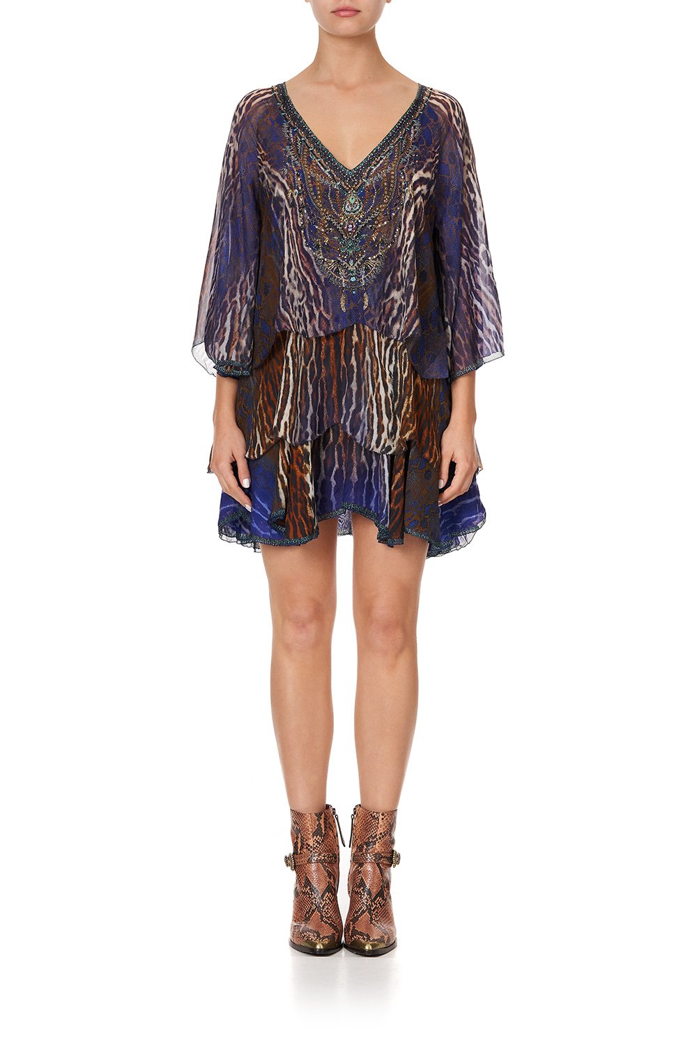 LAYERED FRILL SHORT DRESS KOMODO QUEEN