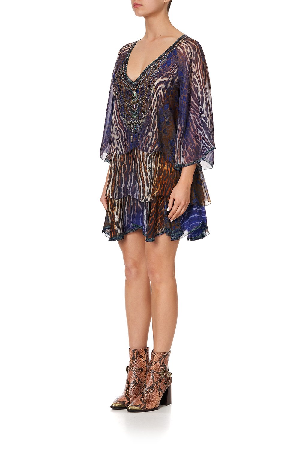 LAYERED FRILL SHORT DRESS KOMODO QUEEN