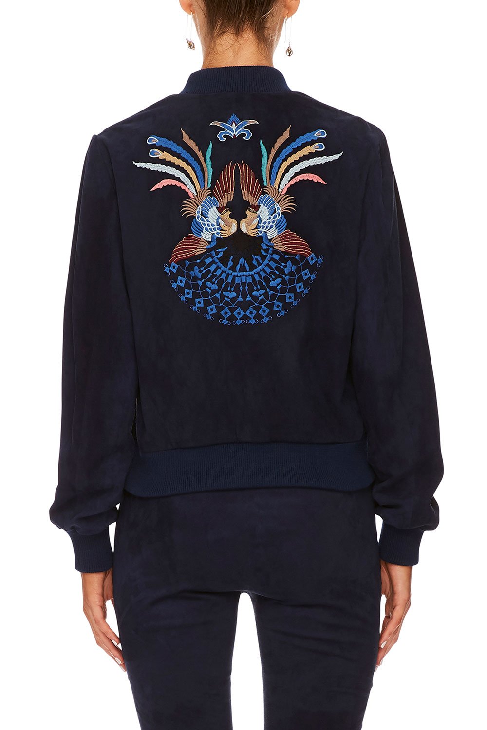 CAMILLA FOR THE FANS LEATHER BOMBER JACKET