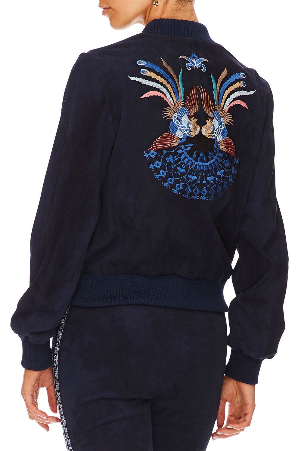 CAMILLA FOR THE FANS LEATHER BOMBER JACKET