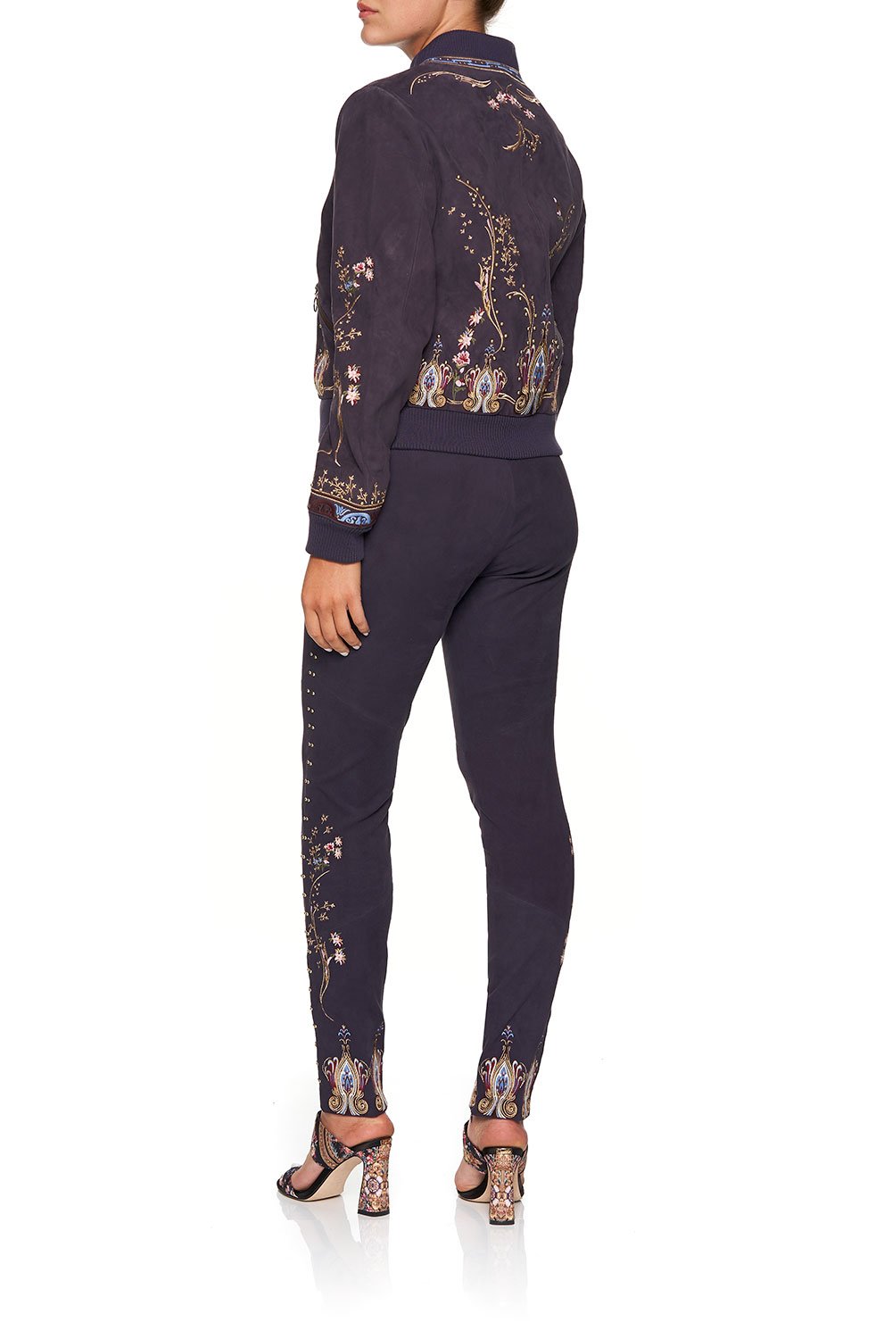 CAMILLA LEATHER BOMBER JACKET WILD FLOWER