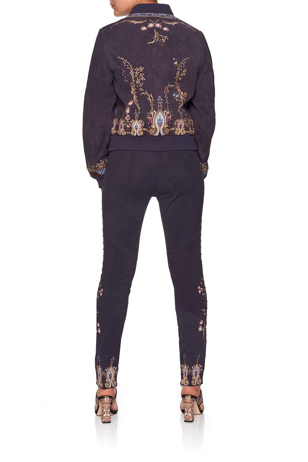 CAMILLA LEATHER BOMBER JACKET WILD FLOWER