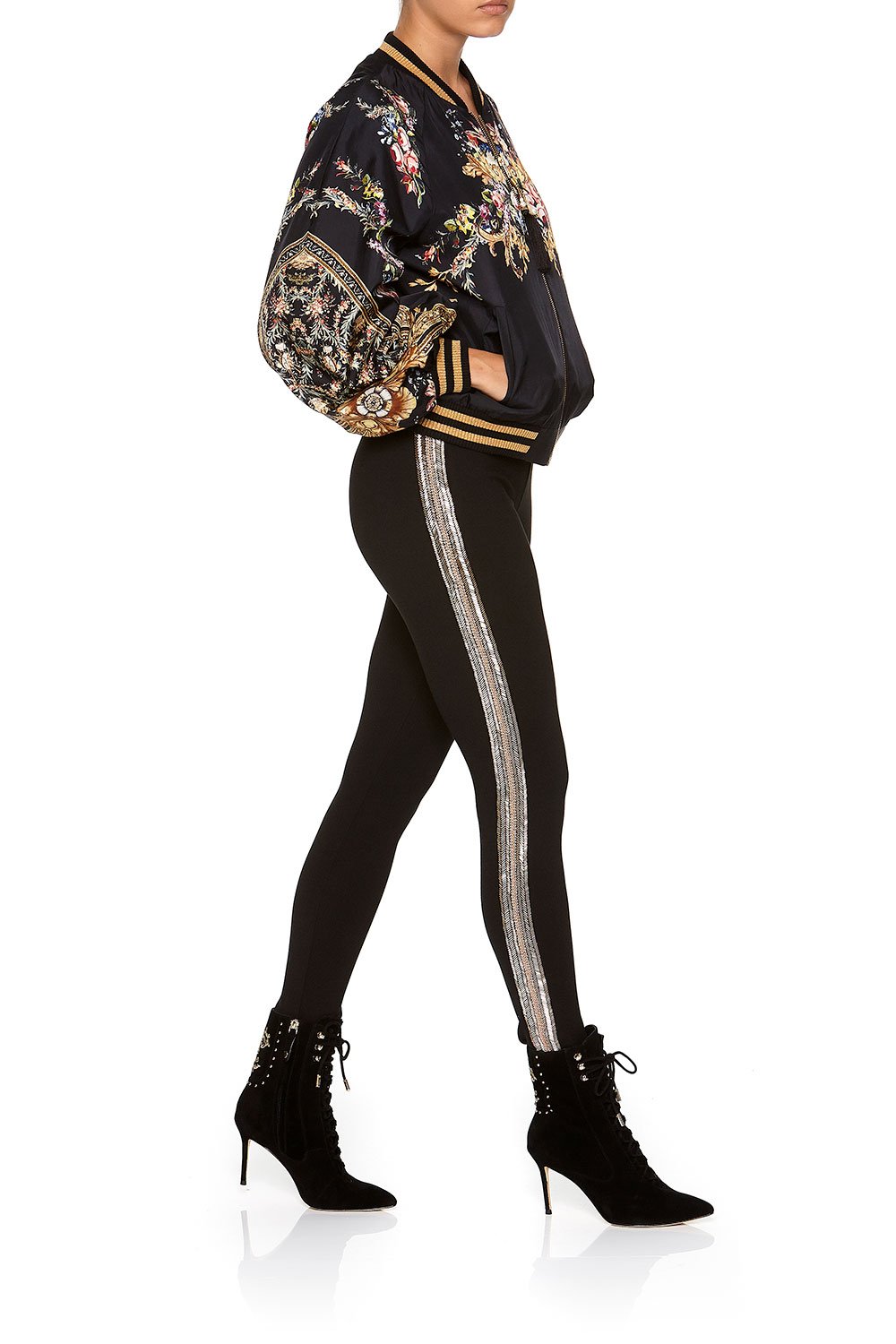 PONTE LEGGINGS WITH SIDE DETAIL FRIEND IN FLORA