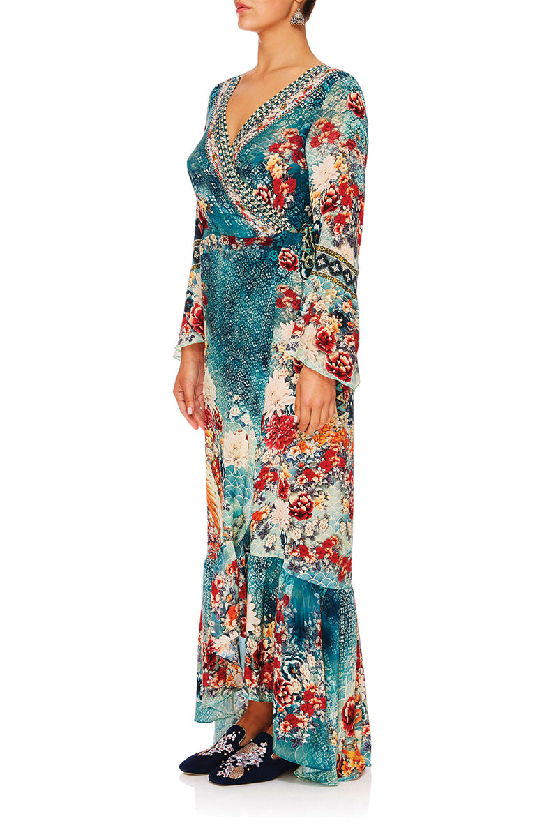 CAMILLA HER HEIRLOOM LONG SLEEVE WRAP DRESS