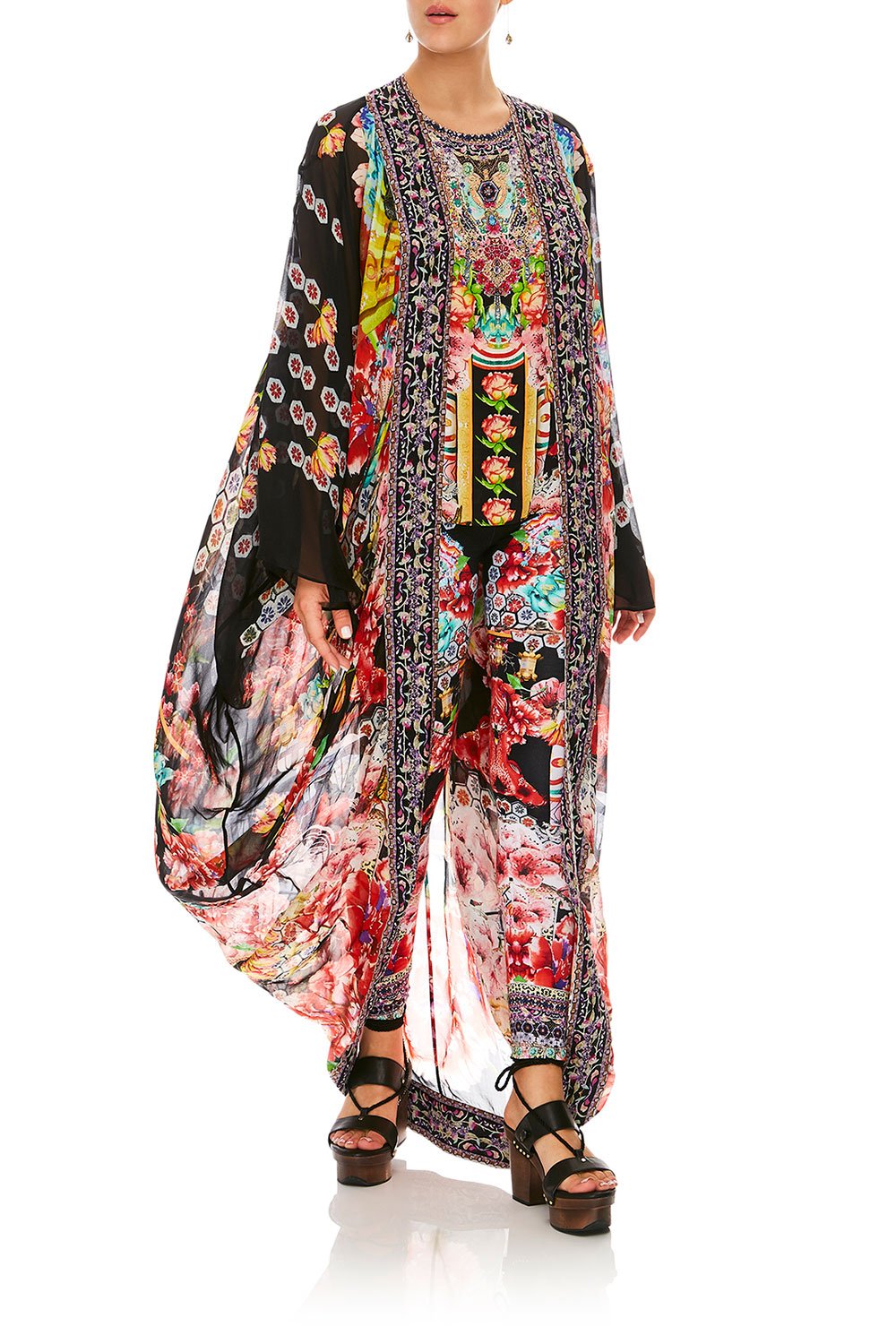 CAMILLA PAINTED LAND LONG CAPE