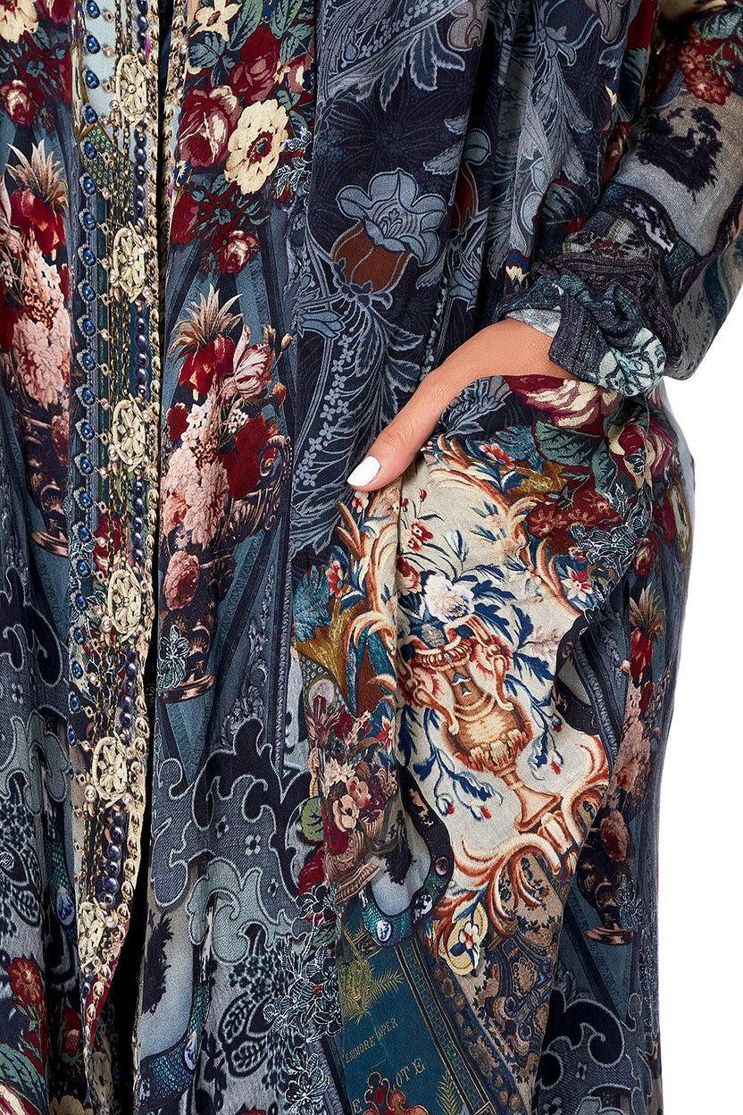 LONG CASUAL JACKET WITH POCKETS FIELDS OF TREASURE