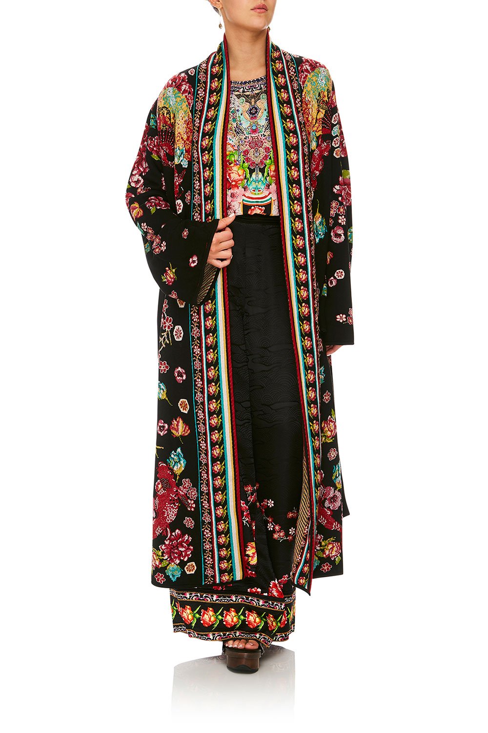 CAMILLA PAINTED LAND LONG KIMONO WRAP