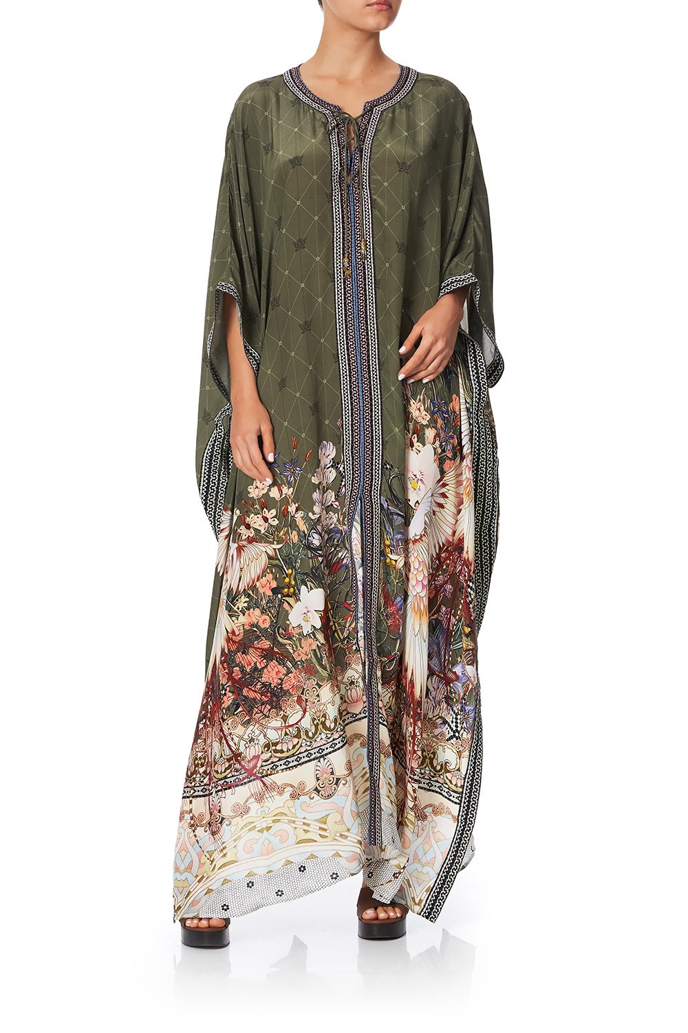 LONG LACE UP KAFTAN WITH EYELETS WATCHFUL WINGS