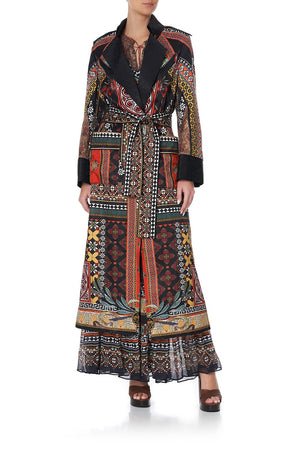 LONG MILITARY COAT PAVED IN PAISLEY