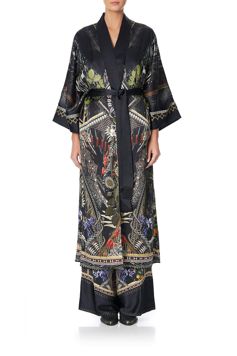 LONG ROBE WITH NARROW COLLAR BOTANICAL CHRONICLES