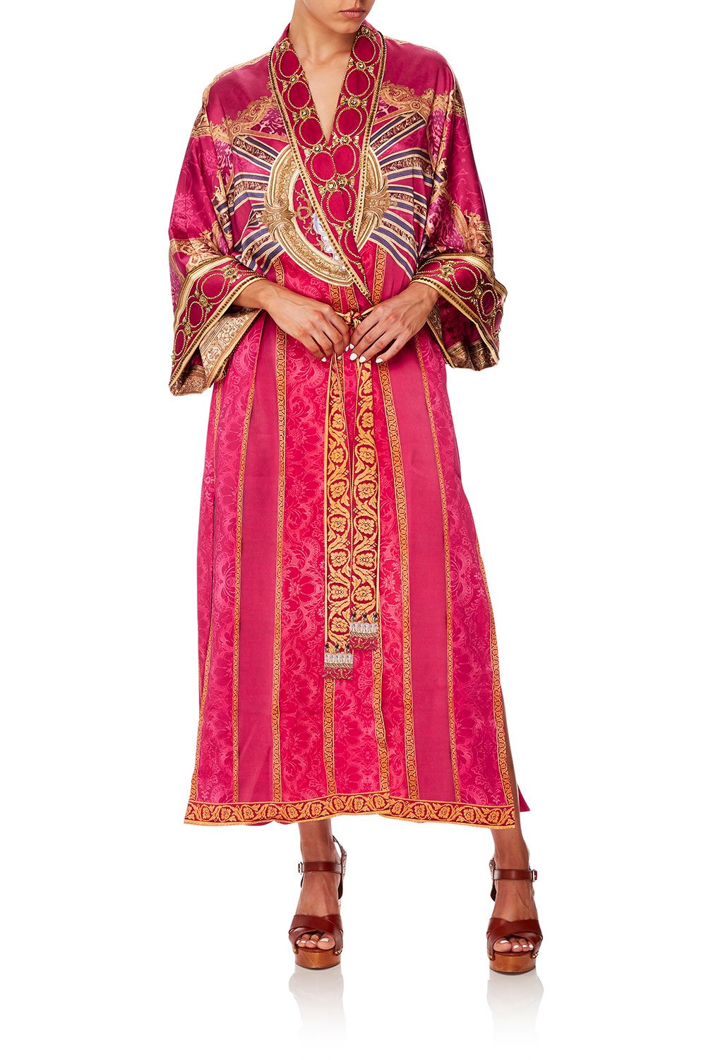 LONG ROBE WITH NARROW COLLAR LOUNGE HOUR – CAMILLA