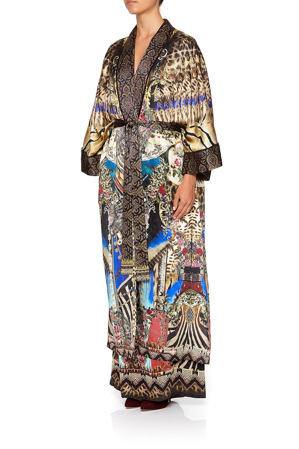 LONG ROBE WITH NARROW COLLAR STRONGER TOGETHER