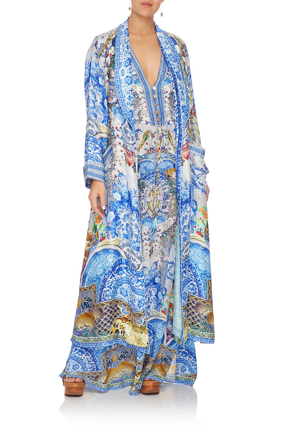 CAMILLA LONG ROBE WITH TIE GEISHA GATEWAYS