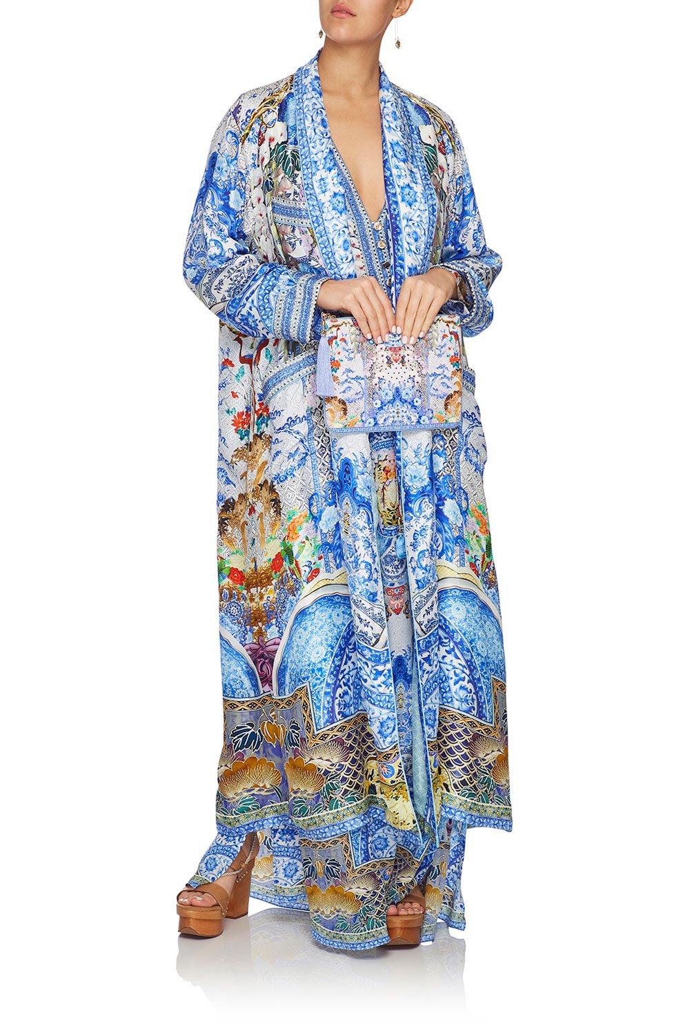 CAMILLA LONG ROBE WITH TIE GEISHA GATEWAYS