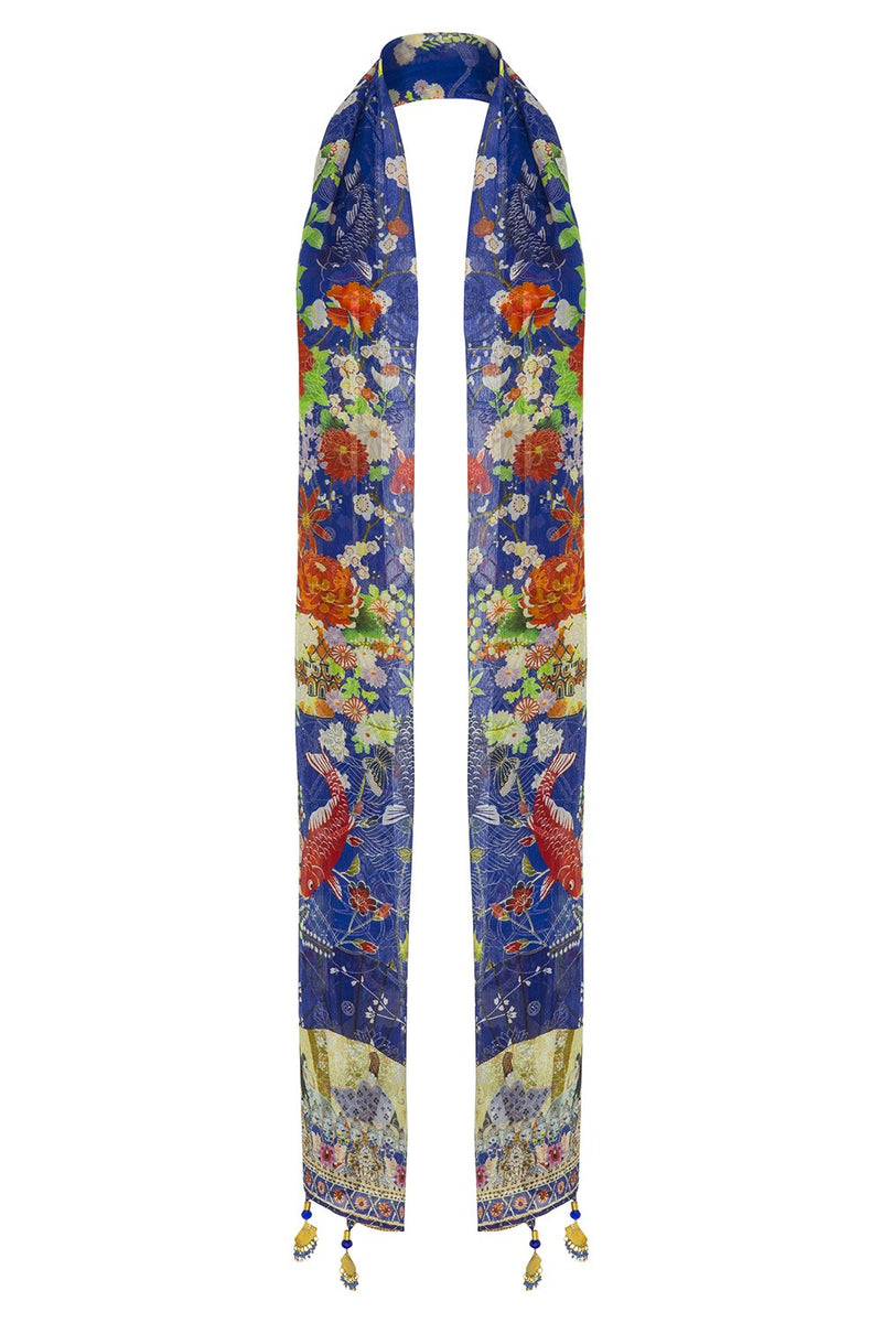 LONG KAFTAN WITH WAISTBAND PLAYING KOI