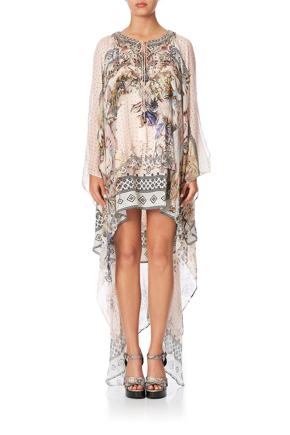 LONG SHEER OVERLAY DRESS KINDRED SKIES
