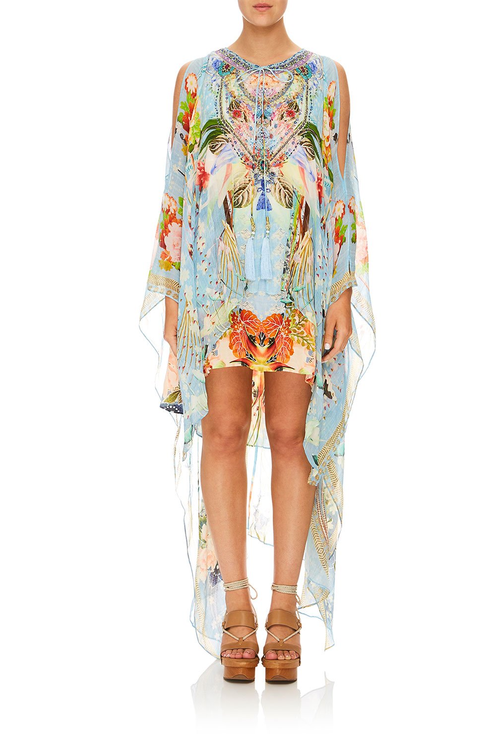 CAMILLA THE STILL ABYSS LONG SHEER OVERLAY DRESS