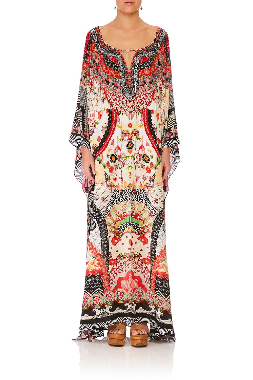 CAMILLA VINTAGE VIXEN LONG SLEEVE DRESS W TIE FRONT