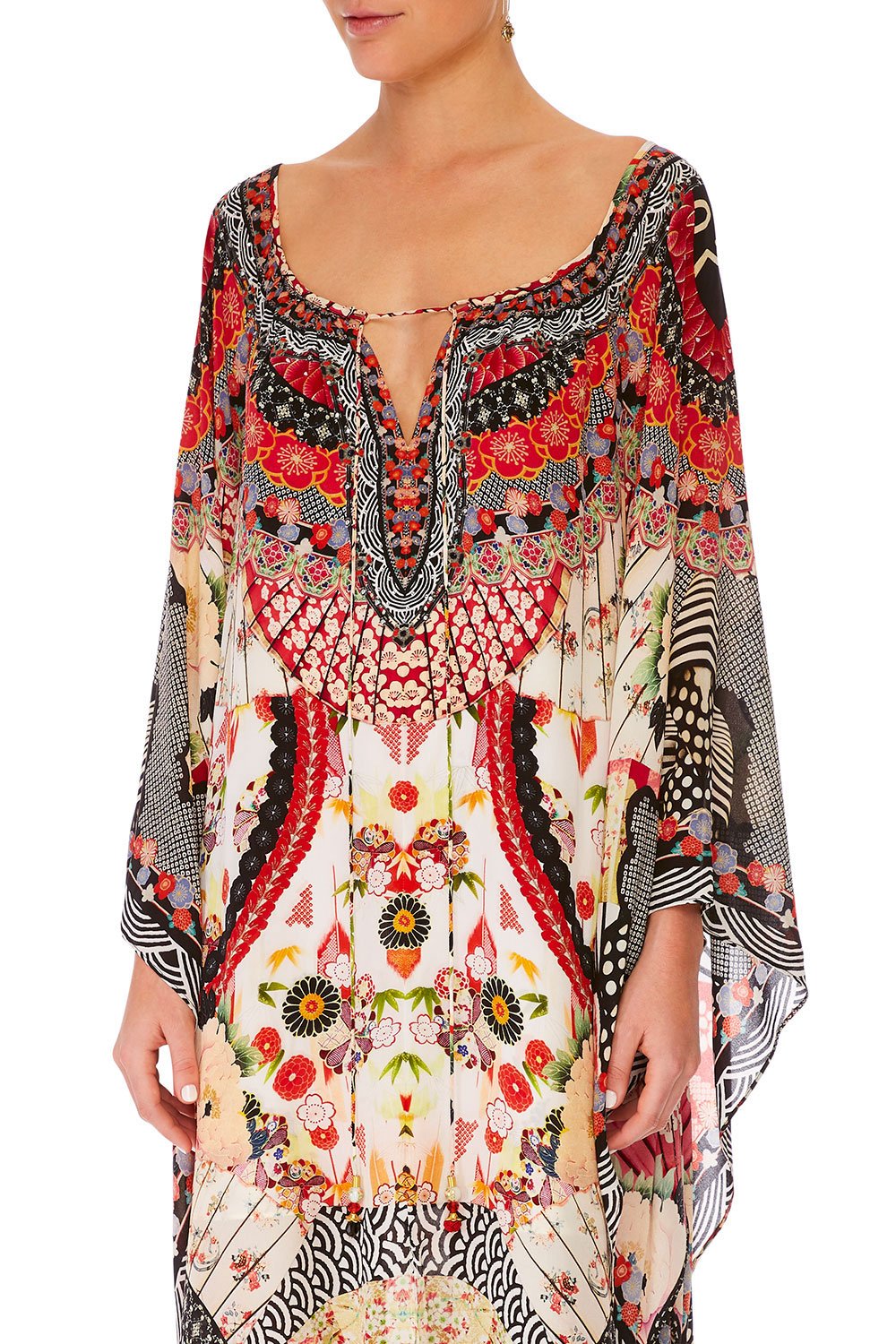 CAMILLA VINTAGE VIXEN LONG SLEEVE DRESS W TIE FRONT