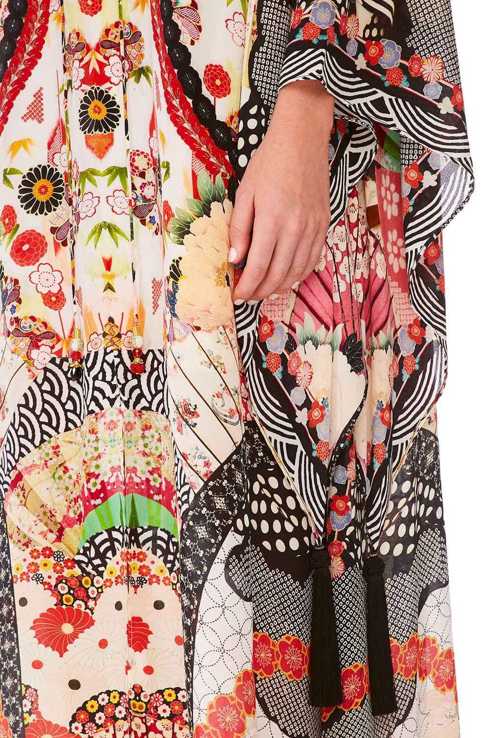 CAMILLA VINTAGE VIXEN LONG SLEEVE DRESS W TIE FRONT