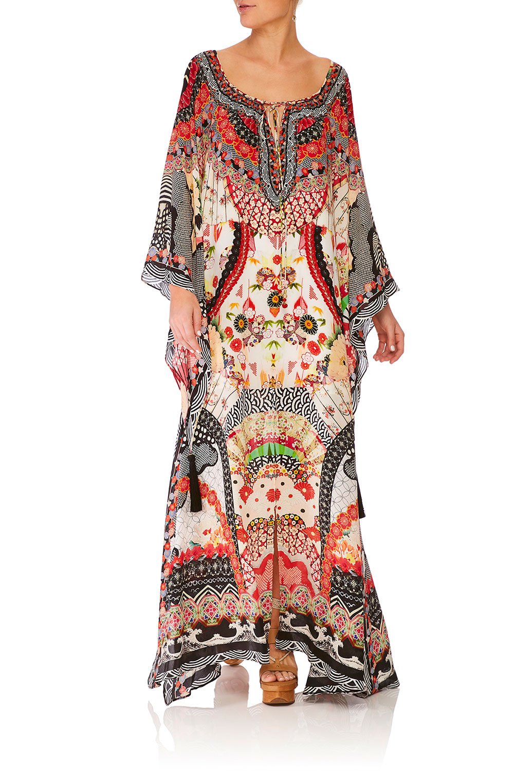 CAMILLA VINTAGE VIXEN LONG SLEEVE DRESS W TIE FRONT