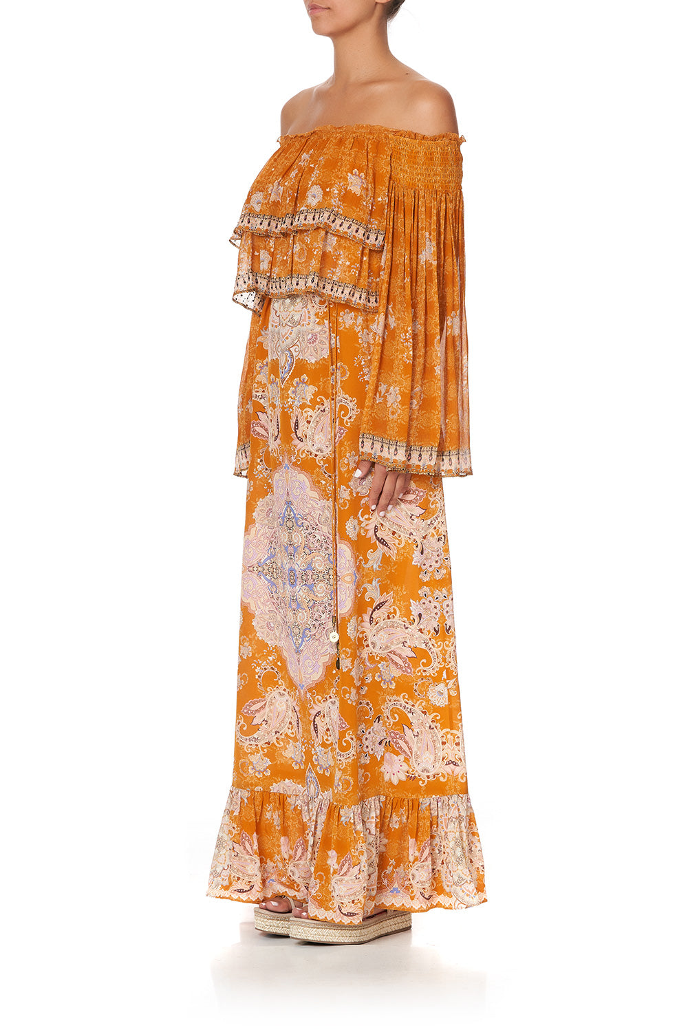 LONG TIERED RUFFLE DRESS MARRAKESH MAIDEN