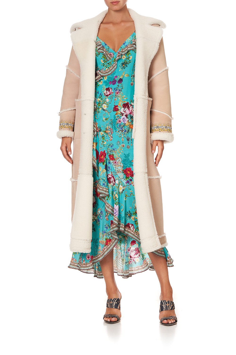 LONG WRAP DRESS WITH FRILL A SONNET FOR SATINE