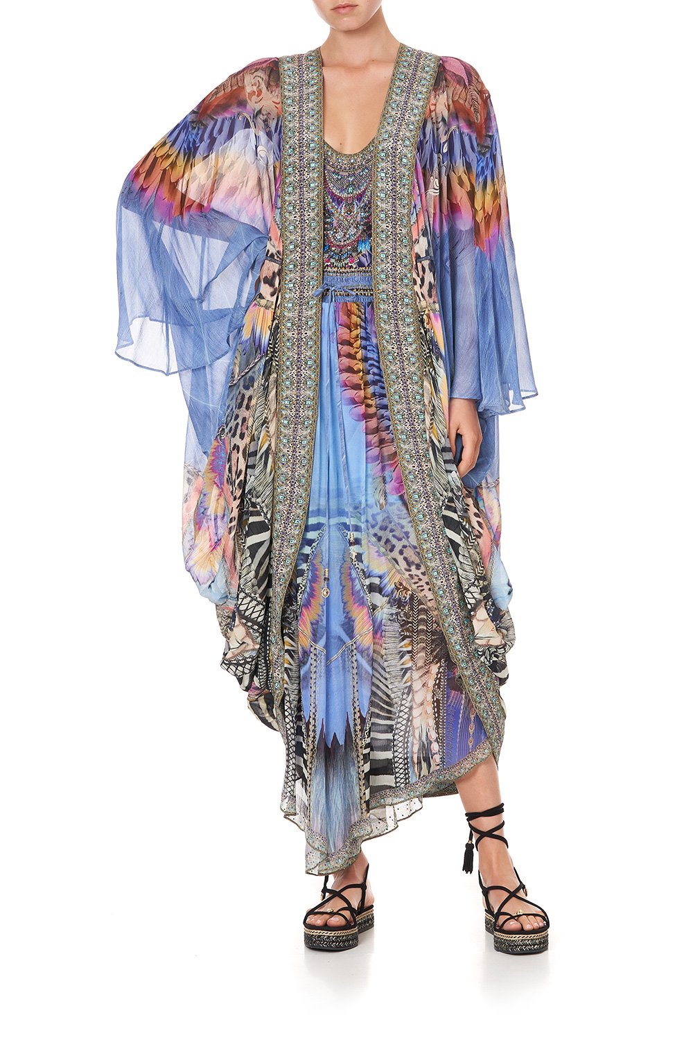 LONGE SLEEVE LONG CAPE LOVE ON THE WING