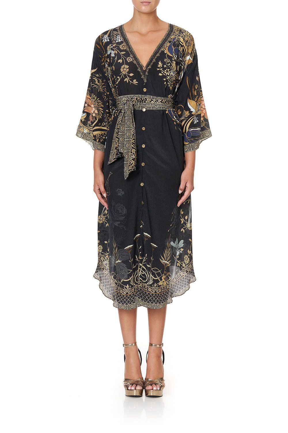 LOOSE BUTTON THROUGH DRESS THE JEWELLED ARROW