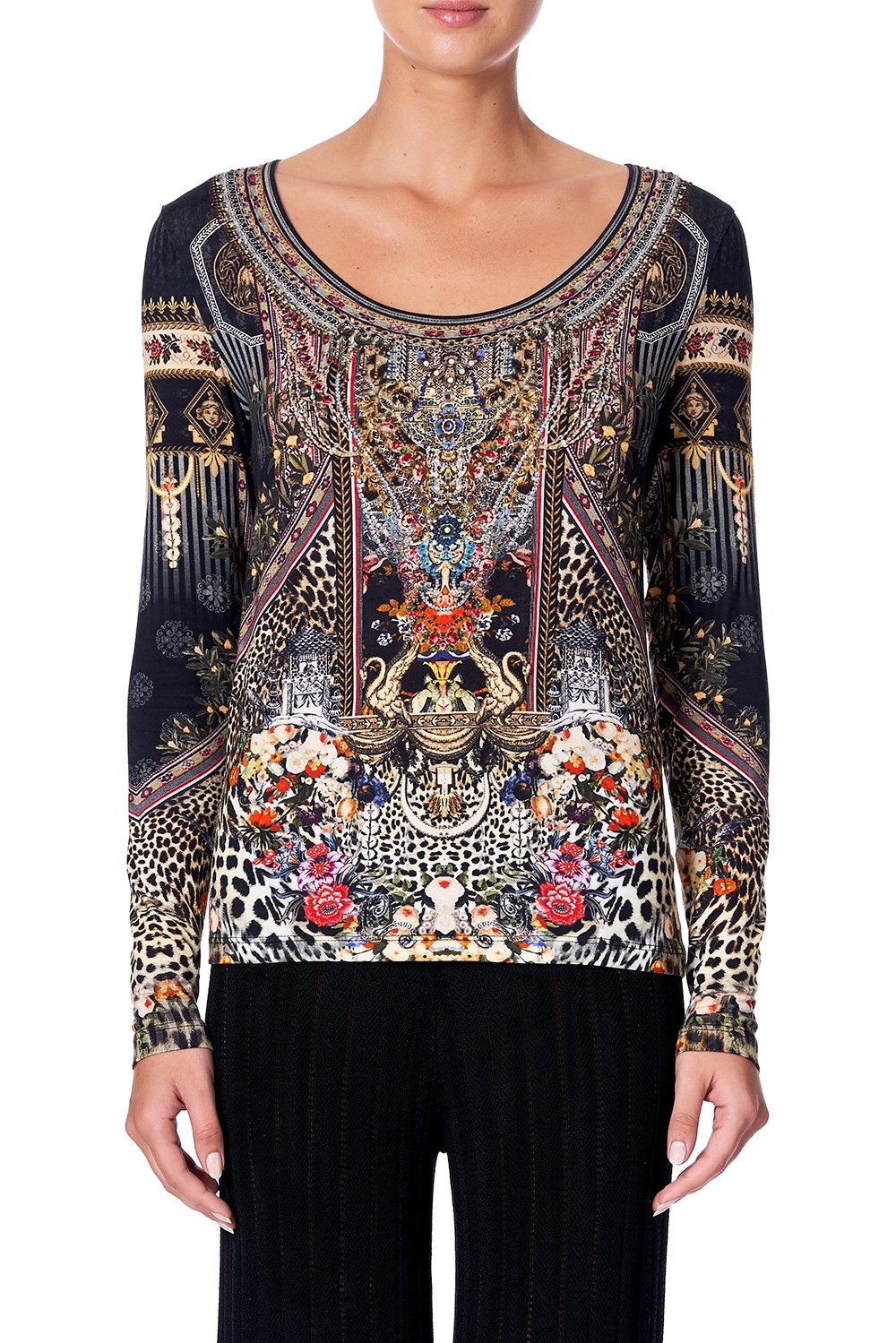 LONG SLEEVE FITTED TOP MARAIS AT MIDNIGHT