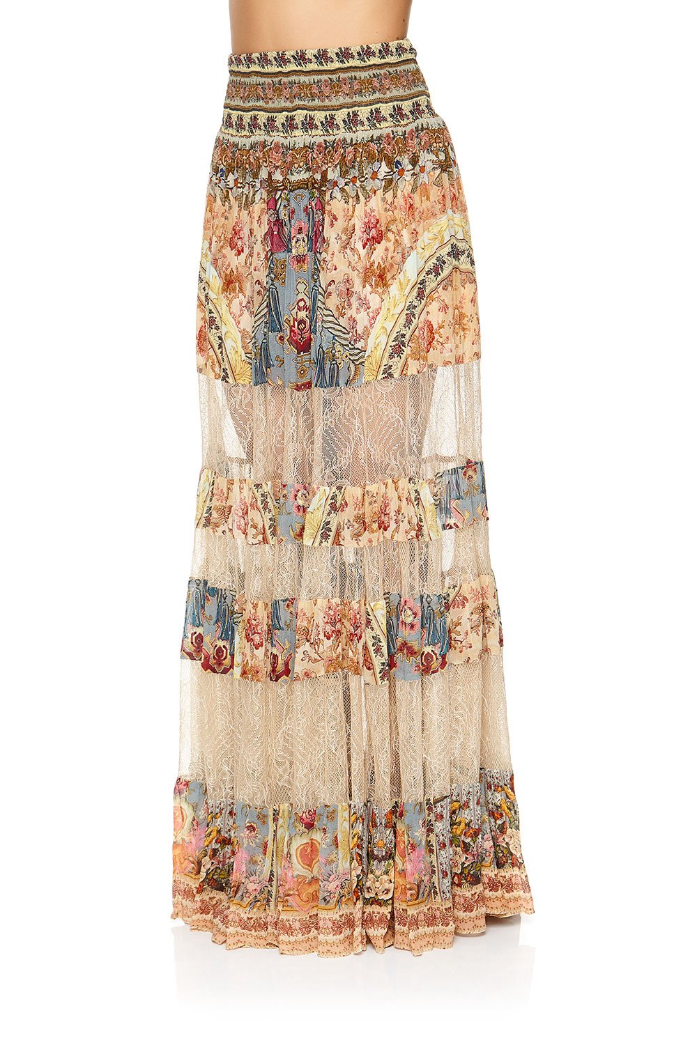 MAXI SKIRT WITH LACE INSERTS JEANNE QUEEN