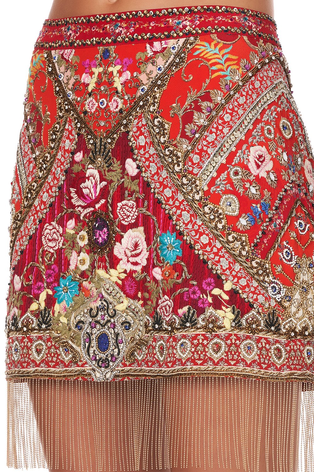 EMBELLISHED MINI SKIRT CAMEOS CAN CAN