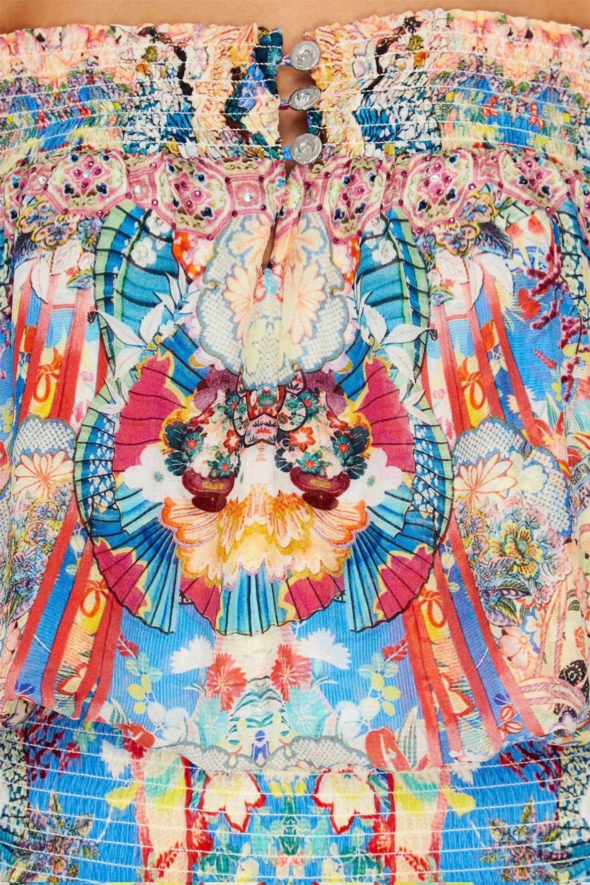 OFF SHOULDER SHIRRED DRESS MISO IN LOVE