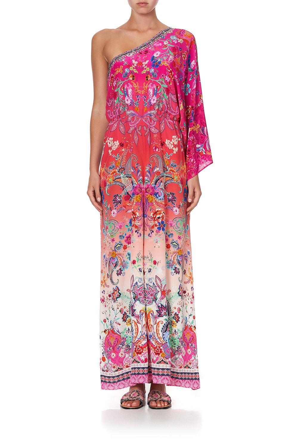 ONE SHOULDER FLARED JUMPSUIT FREE LOVE