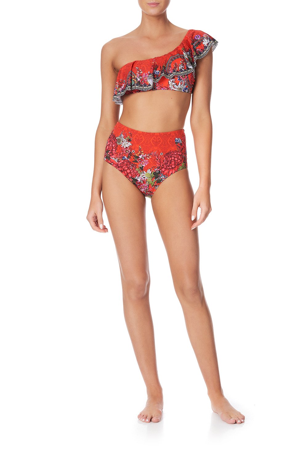 ONE SHOULDER FRILL BRA WONDERING WARATAH