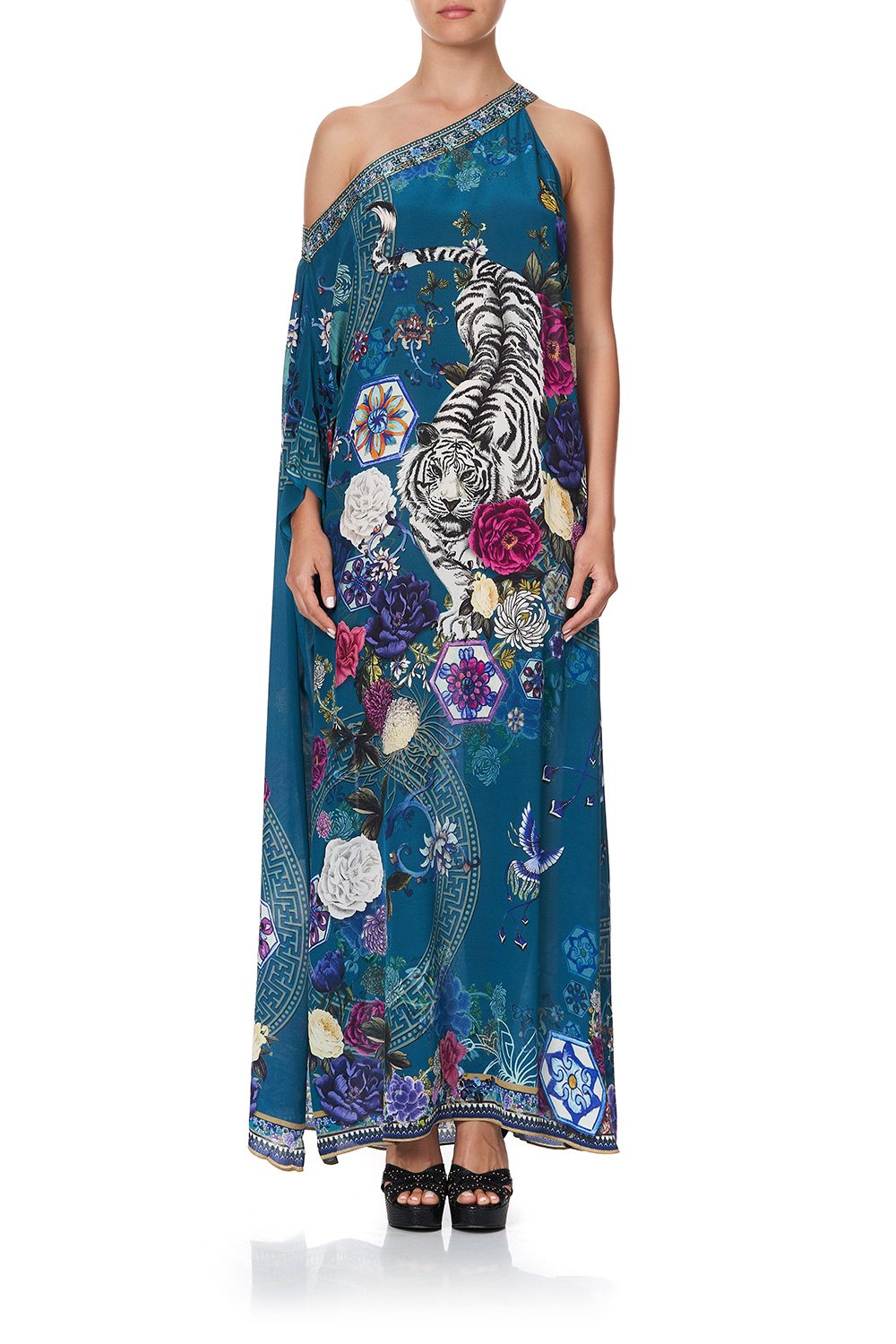 Midnight Mosaic One-Shoulder Kaftan