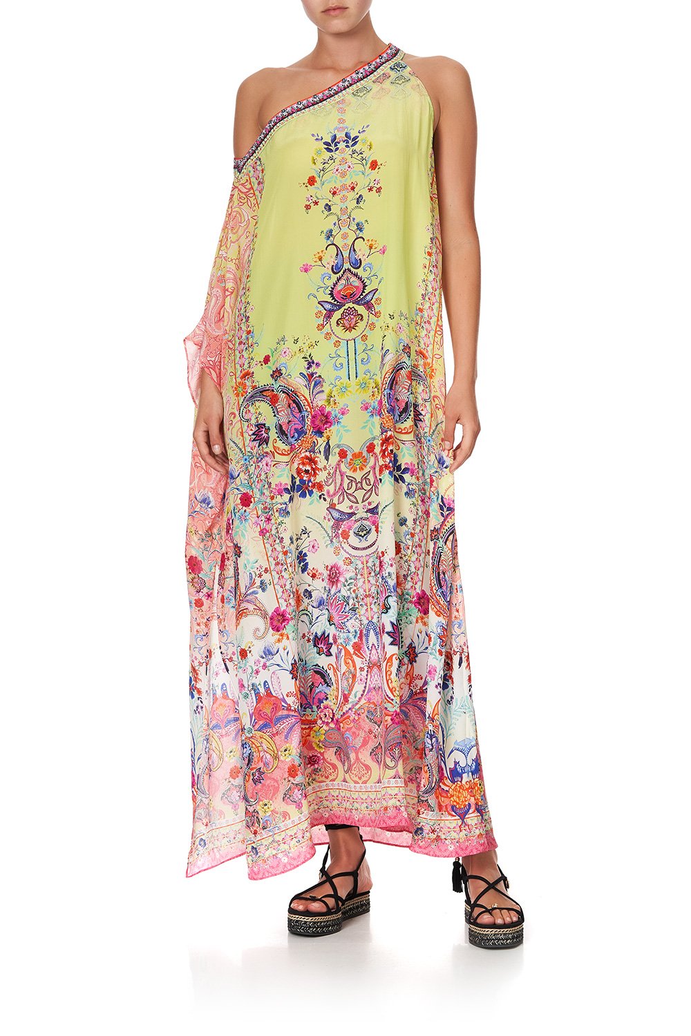 ONE SHOULDER KAFTAN WITH NECKBAND PEACE MOVEMENT