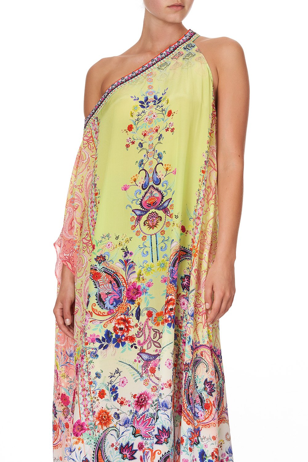 ONE SHOULDER KAFTAN WITH NECKBAND BY THE MEADOW