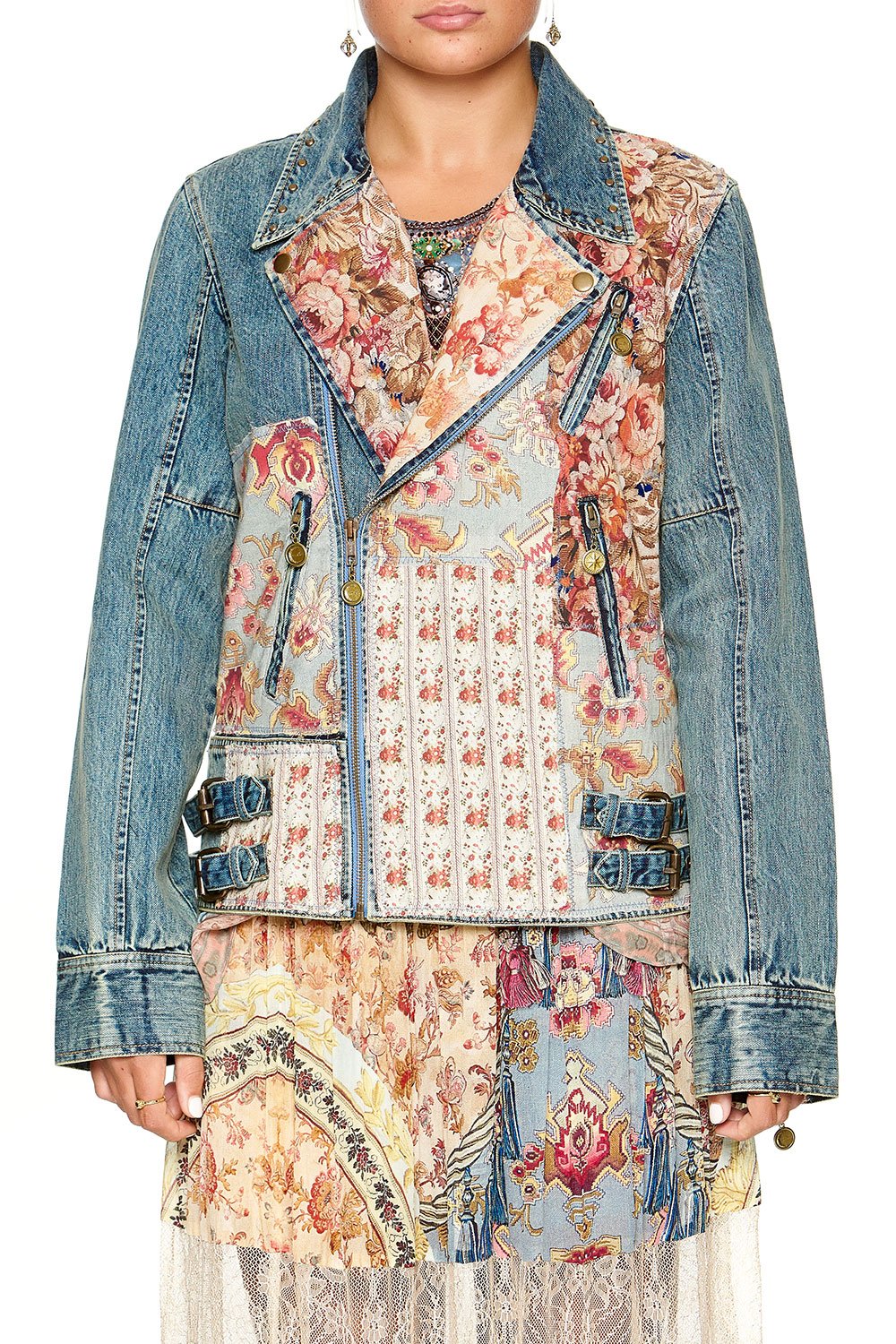 CAMILLA PATCHWORK DENIM JACKET JEANNE QUEEN