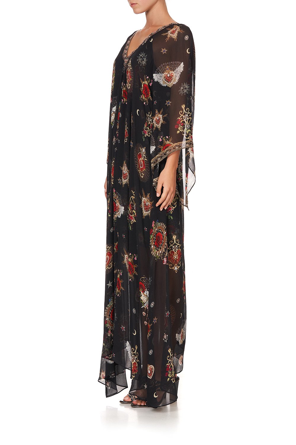 PLEAT SLEEVE LONG DRESS MONTAGUES CAPULET