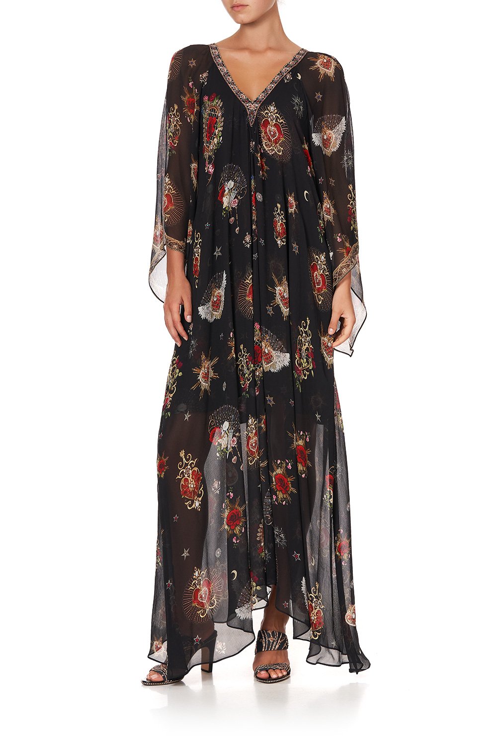 PLEAT SLEEVE LONG DRESS MONTAGUES CAPULET