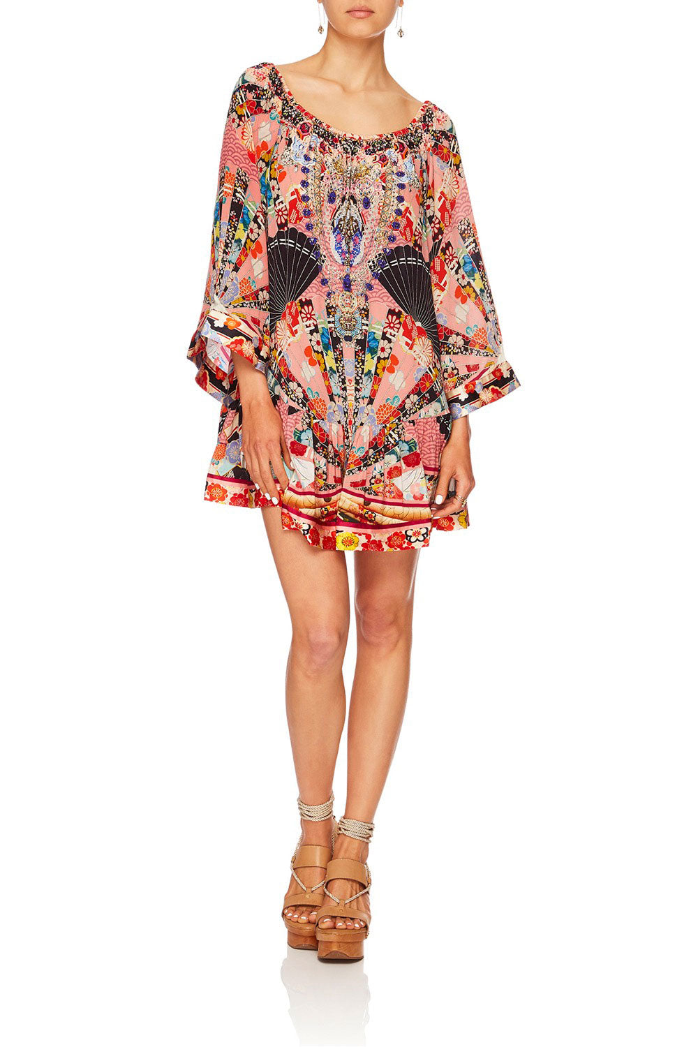 CAMILLA POSTCARDS FROM MARS OFF SHOULDER FRILL HEM DRESS