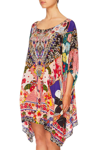 SHORT ROUND NECK KAFTAN VERSAILLES SKY