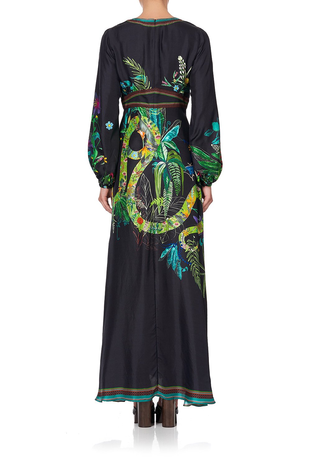 PRINTED LANTERN SLEEVE DRESS RIVER CRUISE
